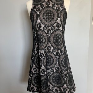 American Rag Disco Diva Style Hollywood 1970 Lace Mini Sleeveless Cocktail Dress